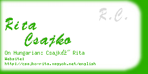 rita csajko business card